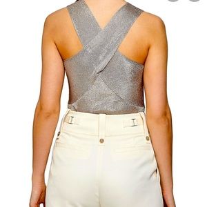 Reiss Imogen Metallic Halter Top